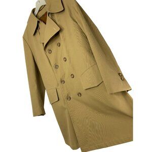 Vintage 70s Mens Boston Harbor Trench Coat Plush Lining Wide Collar M/L